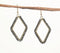 Gold-Toned Iron & Glass Beaded Diamond-Shaped Dangle Earrings