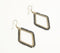 Gold-Toned Iron & Glass Beaded Diamond-Shaped Dangle Earrings