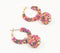Gold-Toned Iron & Glass Beaded Dangled-Hoop Earrings