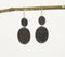 Gold-Toned Iron & Black Resin Dangle Earrings