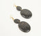 Gold-Toned Iron & Black Resin Dangle Earrings