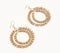 Gold-Toned Iron & Bone Beads Dual-Rings Dangle Earrings