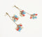 Gold-Toned Iron & Glass Beads Dual-Strand Drop Earrings