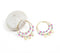 Gold-Toned Iron & Glass Beaded Dual-Hoop Earrings
