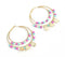 Gold-Toned Iron & Glass Beaded Dual-Hoop Earrings