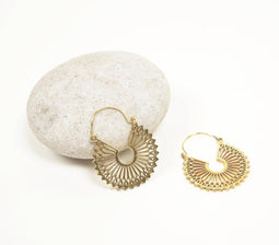 Gold-Toned Filigree Boho Hoop Earrings