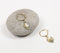 Gold-Toned Brass & Pearl Heart-Dangle Hoop Earrings