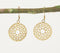 Gold-Toned Brass Floral Dangle Earrings