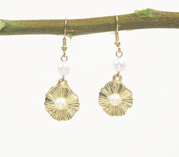 Gold-Toned Iron & Pearl Dangle Earrings