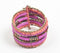 Gold-Toned Iron & Pink Beaded Cuff Bracelet