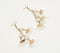 Gold-Toned Iron & Pearl Fringed Dangle Earrings