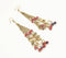 Gold-Toned Iron & Glass Beads Multi-Strand Dangle Earrings