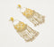 Gold-Toned Iron & Pearl Chandelier Drop Earrings