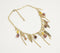 Gold-Toned Iron & Stone Bib Necklace with Extension Chain