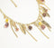 Gold-Toned Iron & Stone Bib Necklace with Extension Chain