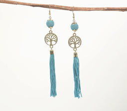 Gold-Toned Iron & Nylon Thread Shoulder Duster Earrings