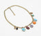 Gold-Toned Iron & Glass Stones Necklace with Extension Chain