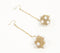 Gold-Toned Iron & Pearl Shoulder Duster Earrings Q