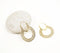 Gold-Toned Brass Floral Feligree Dangle Earrings