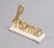 Gold-Toned Iron & White Marble 'Home' Tabletop Decorative