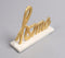 Gold-Toned Iron & White Marble 'Home' Tabletop Decorative
