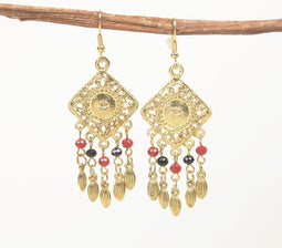 Gold-Toned Statement Dangle Earrings