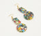 Gold-Toned Iron & Multicolor Resin Dangle Earrings