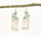 Gold-Toned Iron Multi-Strand Turquoise Dangle Earrings