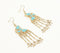 Gold-Toned Iron Multi-Strand Turquoise Dangle Earrings
