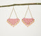 Gold-Toned Iron & Pink Glass Beads Dangle Earrings