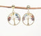 Gold-Toned Brass & Gemstones Tree Drop Earrings