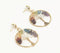 Gold-Toned Brass & Gemstones Tree Drop Earrings