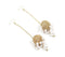 Gold-Toned Iron & Pearl Shoulder-Duster Earrings