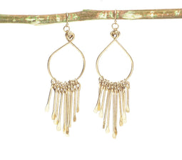 Gold-Toned Iron Shoulder Duster Earrings