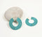 Gold-Toned Iron Teal Huggie Earrings