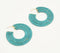 Gold-Toned Iron Teal Huggie Earrings