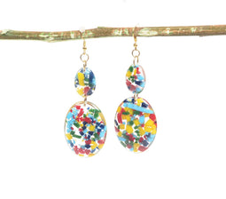 Gold-Toned Iron & Resin Dangle Earrings