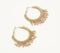 Gold-Toned Iron & Pink Glass Beads Hoop Earrings