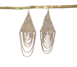 Gold-Toned Iron Clustered Shoulder Duster Earrings