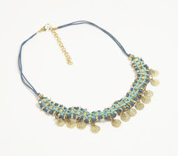 Gold-Toned Iron Shells Bib Necklace with Extension Chain