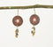 Gold-Toned Iron, Glass Beads & Wooden Dangle Earrings