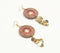Gold-Toned Iron, Glass Beads & Wooden Dangle Earrings