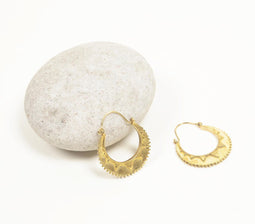 Gold-Toned Lock-Shaped Boho Hoop Earrings