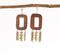 Gold-Toned Iron & Wooden Shoulder-Duster Earrings