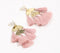 Gold-Toned Metal & Peach-Tassel Drop Earrings
