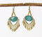 Gold-Toned Metal & Gemstone Dangle Earrings