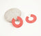 Gold-Toned Iron Salmon Pink Huggie Earrings