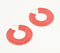 Gold-Toned Iron Salmon Pink Huggie Earrings