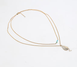 Gold-Toned Recycled Brass Layered Pendant Necklace