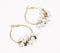 Gold-Toned Metal & Pearl Hoop Earrings